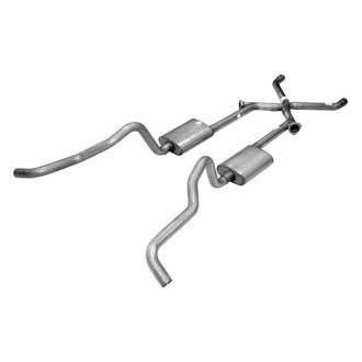 Pypes® - 409 SS X-Pipe Crossmember-Back Exhaust System with Split Side Exit