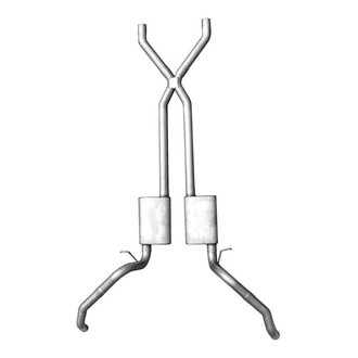 Pypes® - 409 SS X-Pipe Crossmember-Back Exhaust System with Split Rear Exit