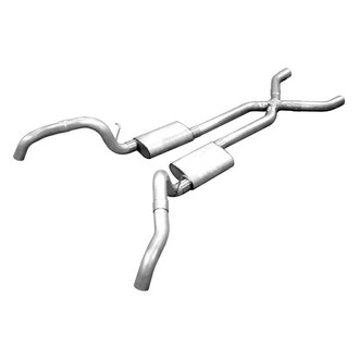 Pypes® - 409 SS X-Pipe Crossmember-Back Exhaust System with Split Rear Exit
