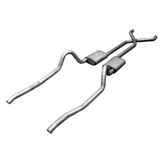 Pypes® - 409 SS X-Pipe Crossmember-Back Exhaust System with Split Rear Exit