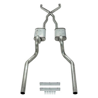 Pypes® - 409 SS X-Pipe Crossmember-Back Exhaust System with Split Rear Exit