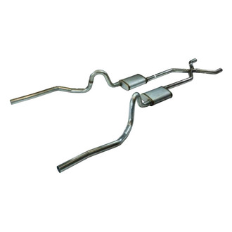 Pypes® - 409 SS X-Pipe Crossmember-Back Exhaust System with Split Rear Exit
