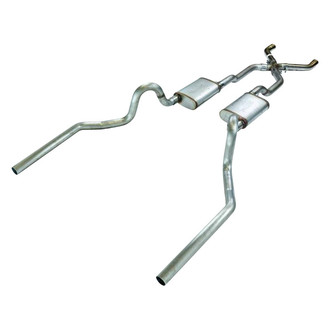 Pypes® - 409 SS X-Pipe High Tuck Crossmember-Back Exhaust System with Split Rear Exit
