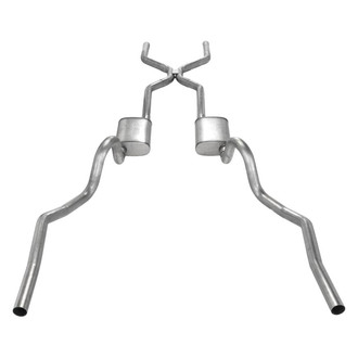 Pypes® - 409 SS H-Bomb Crossmember-Back Exhaust System with Split Rear Exit