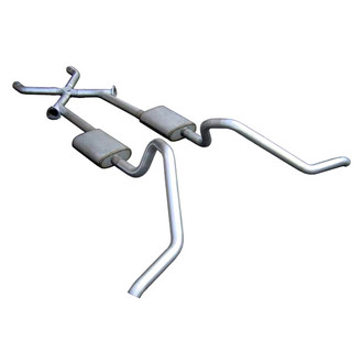 Pypes® - 409 SS X-Pipe Crossmember-Back Exhaust System with Split Side Exit