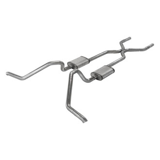 Pypes® - 409 SS H-Bomb Crossmember-Back Exhaust System with Split Side Exit