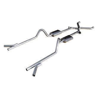 Pypes® - 409 SS X-Pipe Crossmember-Back Exhaust System with Split Rear/Side Exit