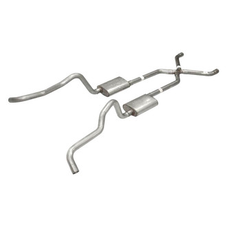 Pypes® - 409 SS X-Pipe Crossmember-Back Exhaust System with Split Side Exit