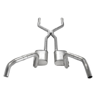 Pypes® - 409 SS H-Bomb Crossmember-Back Exhaust System with Split Rear Exit