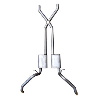 Pypes® - 409 SS X-Pipe Crossmember-Back Exhaust System with Split Rear Exit