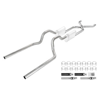 Pypes® - 409 SS Crossmember-Back Exhaust System with Split Rear Exit