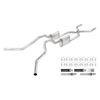 Pypes® - 409 SS Crossmember-Back Exhaust System with Split Side Exit