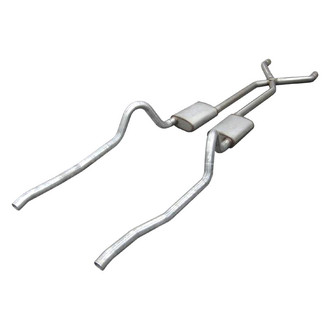 Pypes® - 409 SS X-Pipe Crossmember-Back Exhaust System with Split Rear Exit