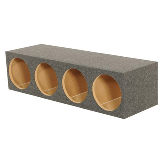 QPower® - Heavy Duty Series 12" 4-Hole Forward-Firing Sealed Subwoofer Box