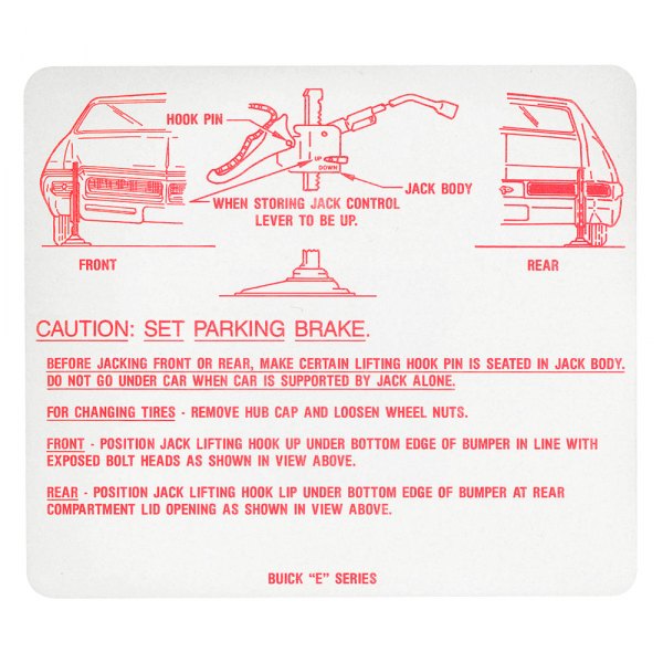 QRP® - Jacking Instruction Decal