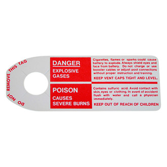QRP® - Negative Post Battery Warning Tag