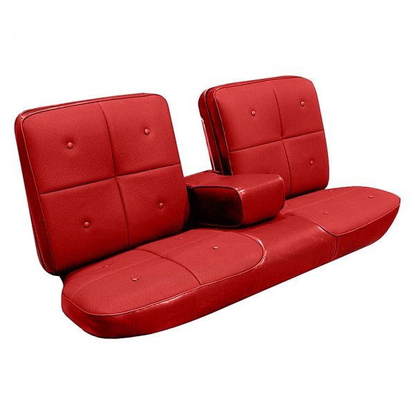 QRP® - Red Kiwi Grain Vinyl with Rattan Grain Inserts Seat Upholstery