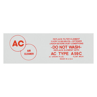 QRP® - Air Cleaner Service Decal A59C