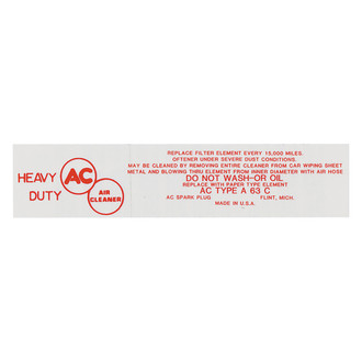 QRP® - Air Cleaner Service Decal A63C