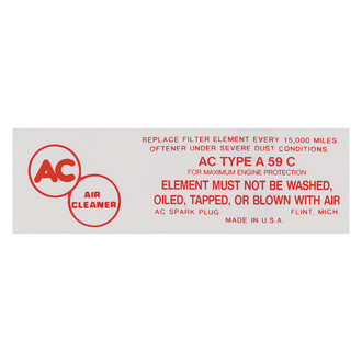 QRP® - Air Cleaner Service Decal A59C