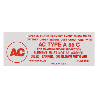 QRP® - Air Cleaner Service Decal A85C