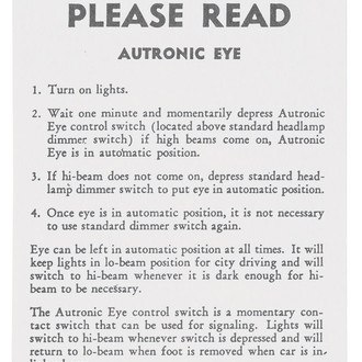 QRP® - Autronic Eye Instruction Tag