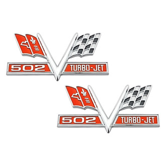 QRP® - "502 Turbo-Jet" Crossed Flags Fender Emblems