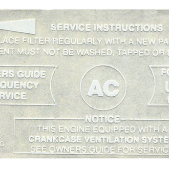 QRP® - Air Cleaner Service Decal