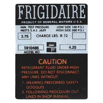 QRP® - Model 5610486 A/C Compressor Decal