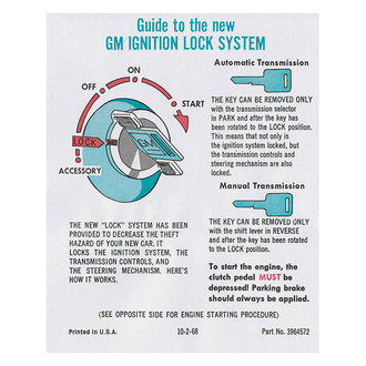 QRP® - Ignition Lock Instruction Decal