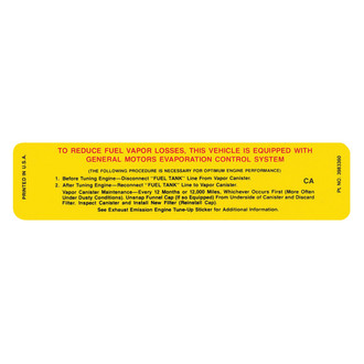 QRP® - Emissions Decal California Evaporative Control