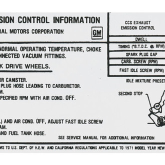 QRP® - Emissions Decal 402 4V, 300HP