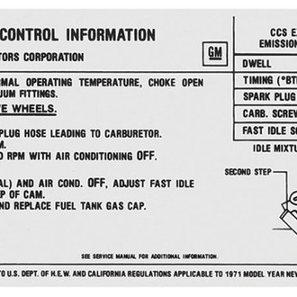QRP® - Emissions Decal 454 4V, 365HP