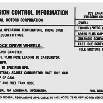 QRP® - Emissions Decal 350-2V, 165HP, AT/MT, LG 6271005