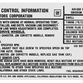 QRP® - Emissions Decal 350-4V Hi-Perf. AT/MT, WK 330561