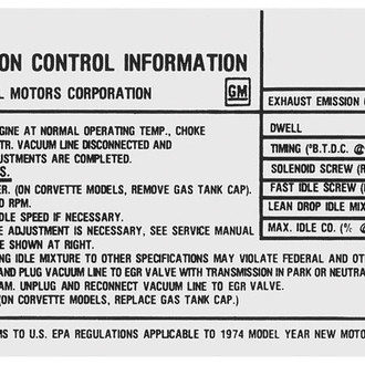 QRP® - Emissions Decal 350/400-4V, AT/MT, ZB 346209
