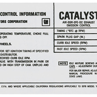 QRP® - Emissions Decal 350/400 4V