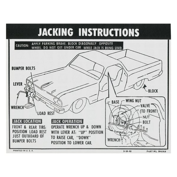 QRP® - Jacking Instructions Decal
