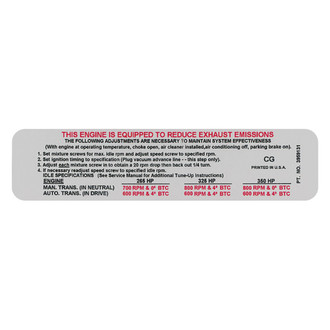 QRP® - Emissions Decal 396 265HP/396 325HP/396 350HP