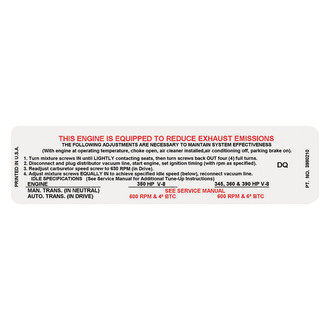 QRP® - Emissions Decal 396 350HP/454 345, 360, 390HP