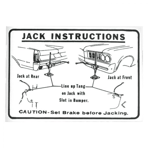 QRP® - Jacking Instructions Decal