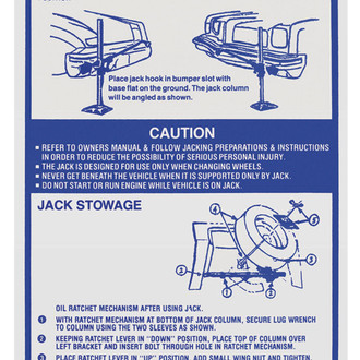 QRP® - Jacking Instructions Decal
