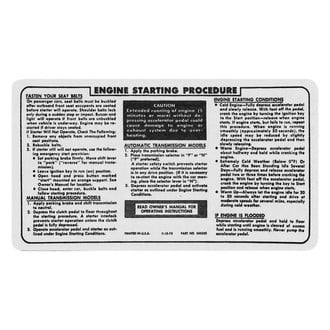 QRP® - Ignition Lock Instruction Decal
