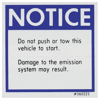 QRP® - Push Start Warning Decal