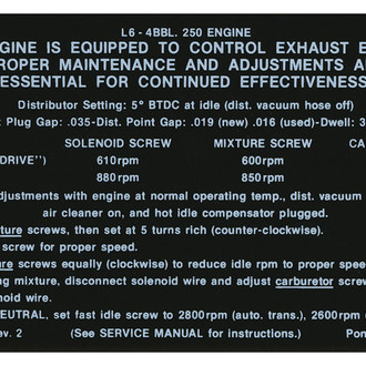 QRP® - Emissions Decal 250-4V, PB