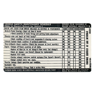 QRP® - Vehicle Safety Maintenance Decal