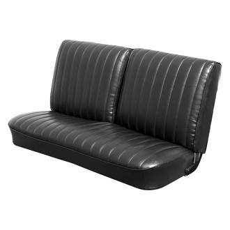 QRP® - PUI™ Black Front Split Bench with Bolster Seat Upholstery, Black