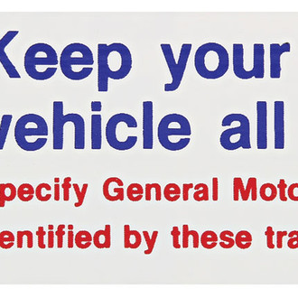 QRP® - "Keep Your GM Car All GM" Technical Decal