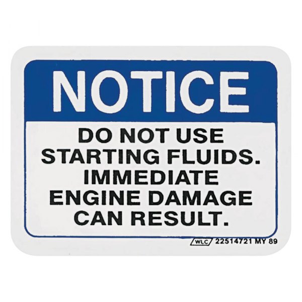 QRP® - Diesel Start Warning Decal