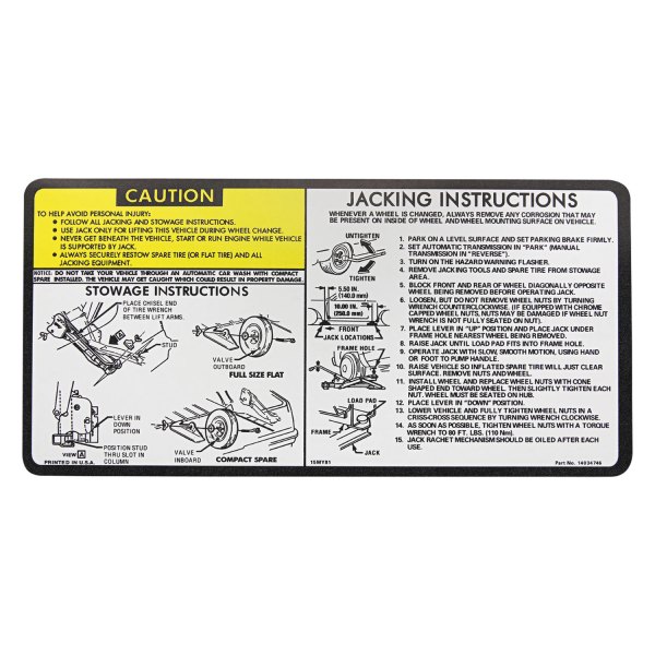 QRP® - Jacking Instruction Decal